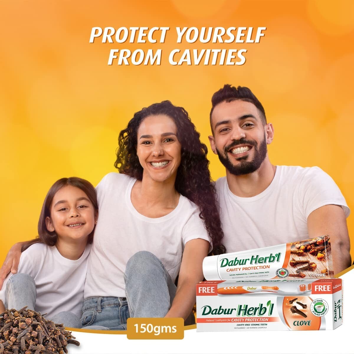 Dabur Herbal Natural Clove Toothpaste No Harmful Chemicals Toothbrush 150ml1
