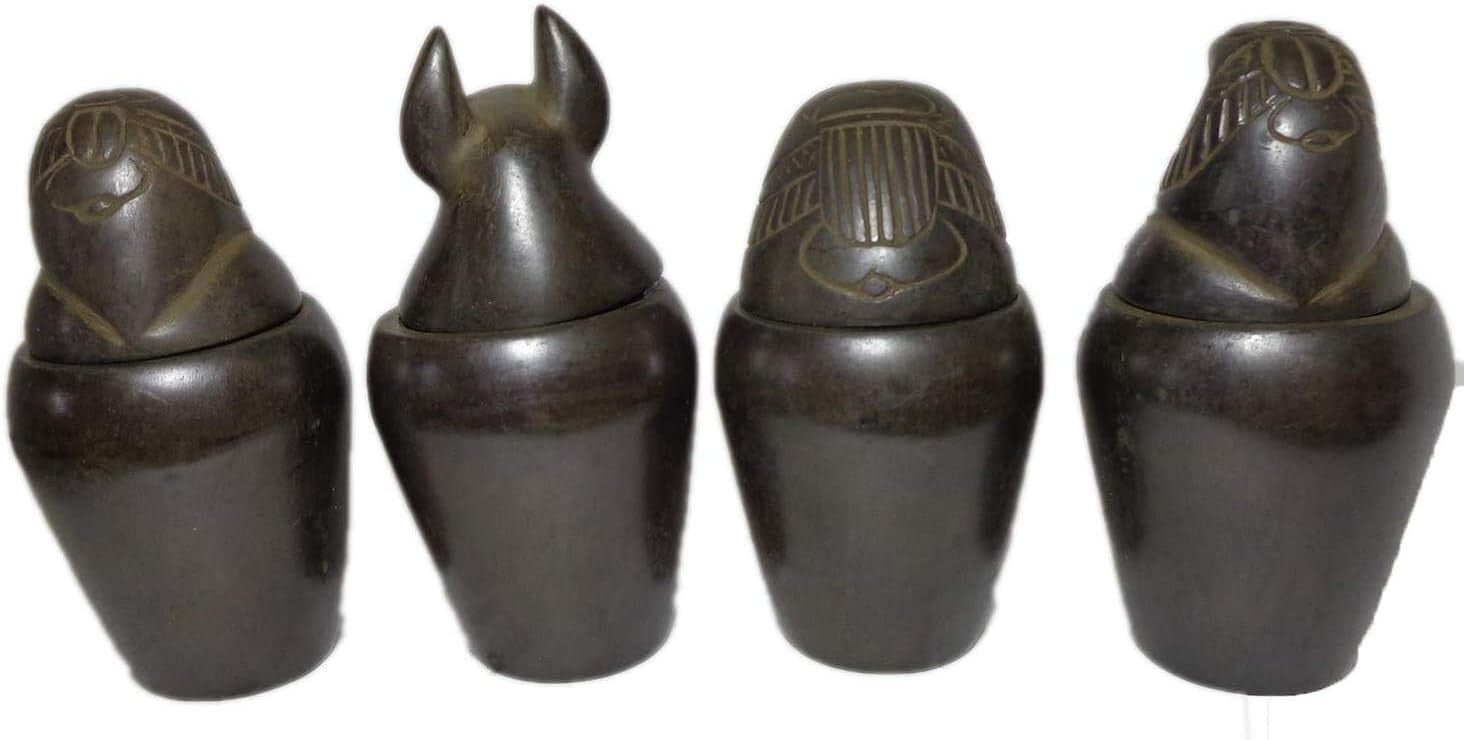 Ancient Egyptian Canopic Jars Set of 4 Handcrafted Canopy Jar Sons Of God Horus2