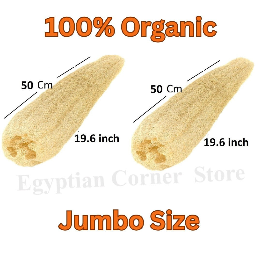 4 Extra Large Egyptian Loofah 100% Organic Body Scrubber Exfoliating Loofah 50cm2