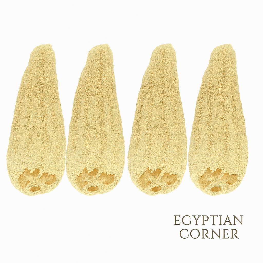 4 Extra Large Egyptian Loofah 100% Organic Body Scrubber Exfoliating Loofah 50cm0