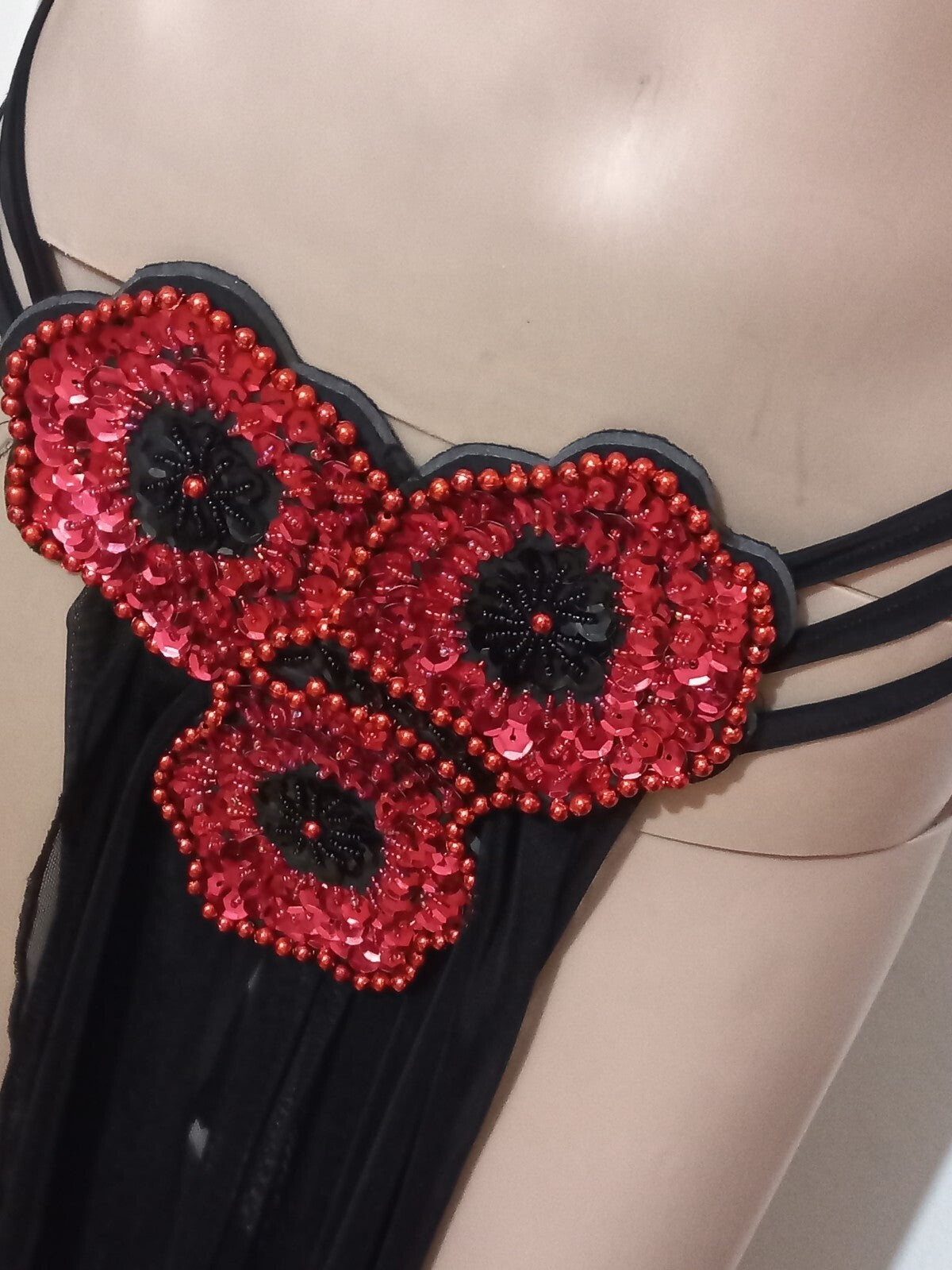 Egyptian Professional Belly Dance Costume Shiny Beaded Bra With Strings Skirt9