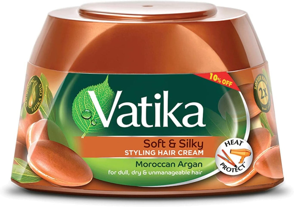 Vatika Soft& Silky Styling Hair Cream With Moroccan Argan Dull Dry Hair 2X125 ml1