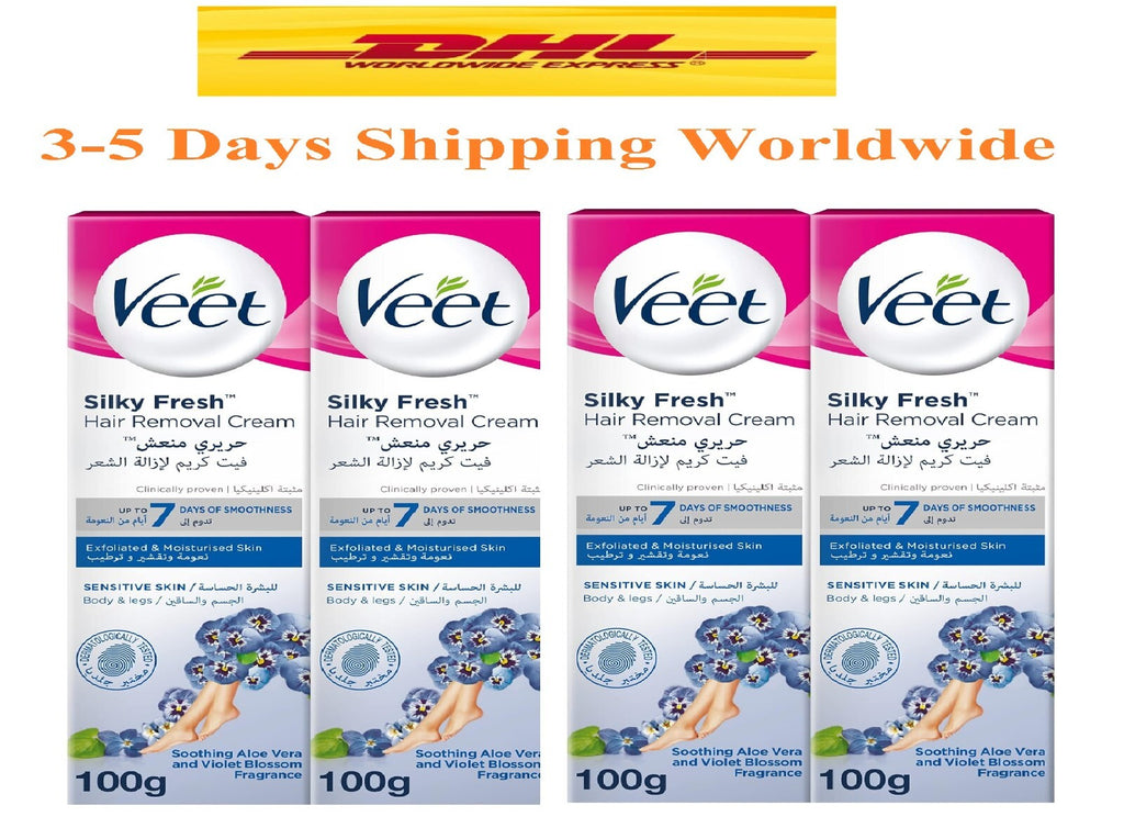 4X Veet Hair Removal Cream For Sensitive Skin Body& Legs 7 Day Smoothness 100 ml0