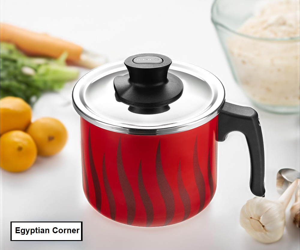 Tefal Tempo Flame Milk Pot With Lid &Handle 14cm Non Stick Coated In France Red1