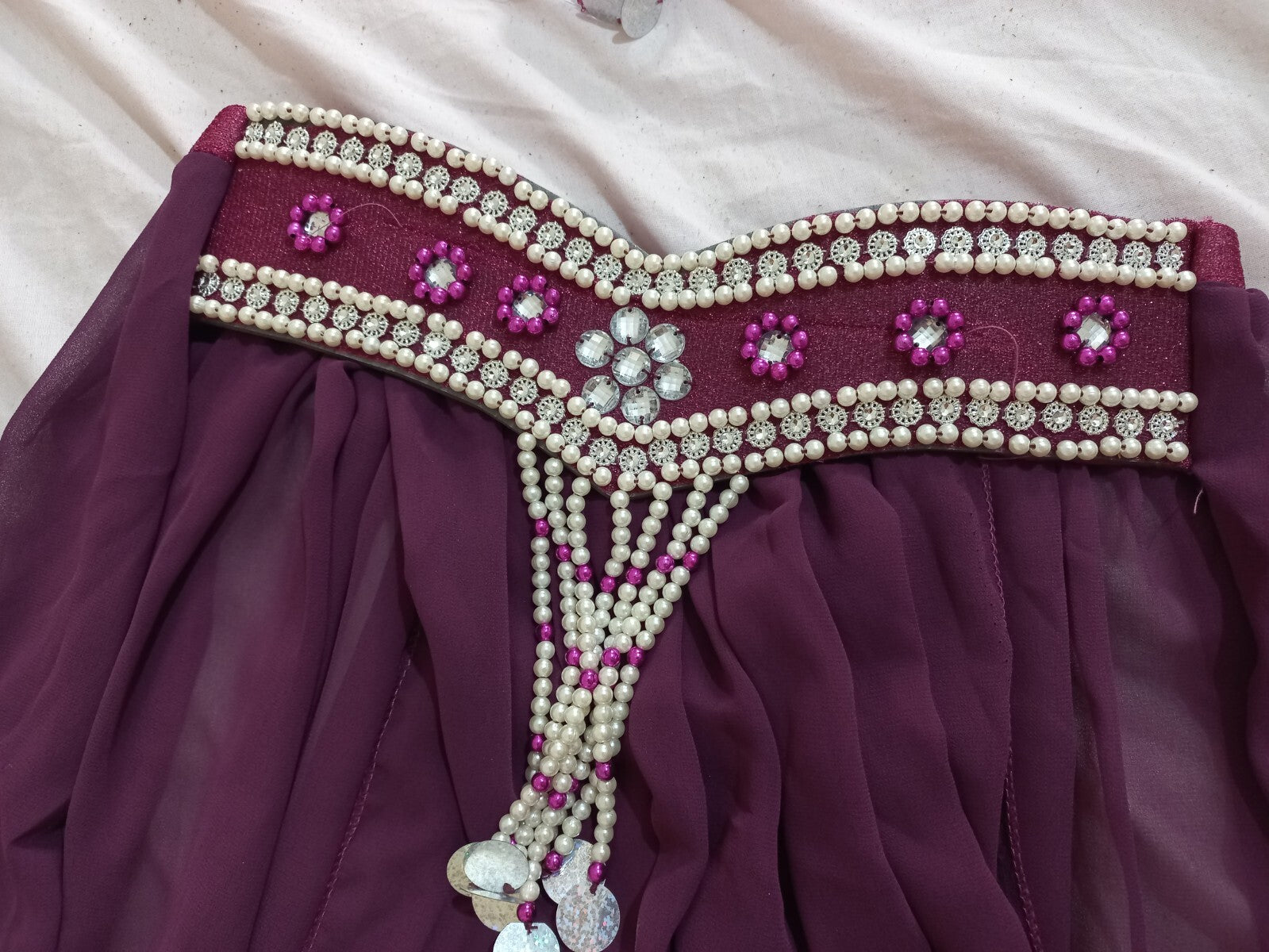 Egyptian Professional Belly Dance Costume Purple& Silver Sexy Belly dance Dress6