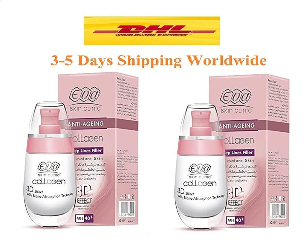 2X Eva Skin Anti Aging Collagen Cream Deep Lines Filler 3D Effect 50 ml Age 40+0
