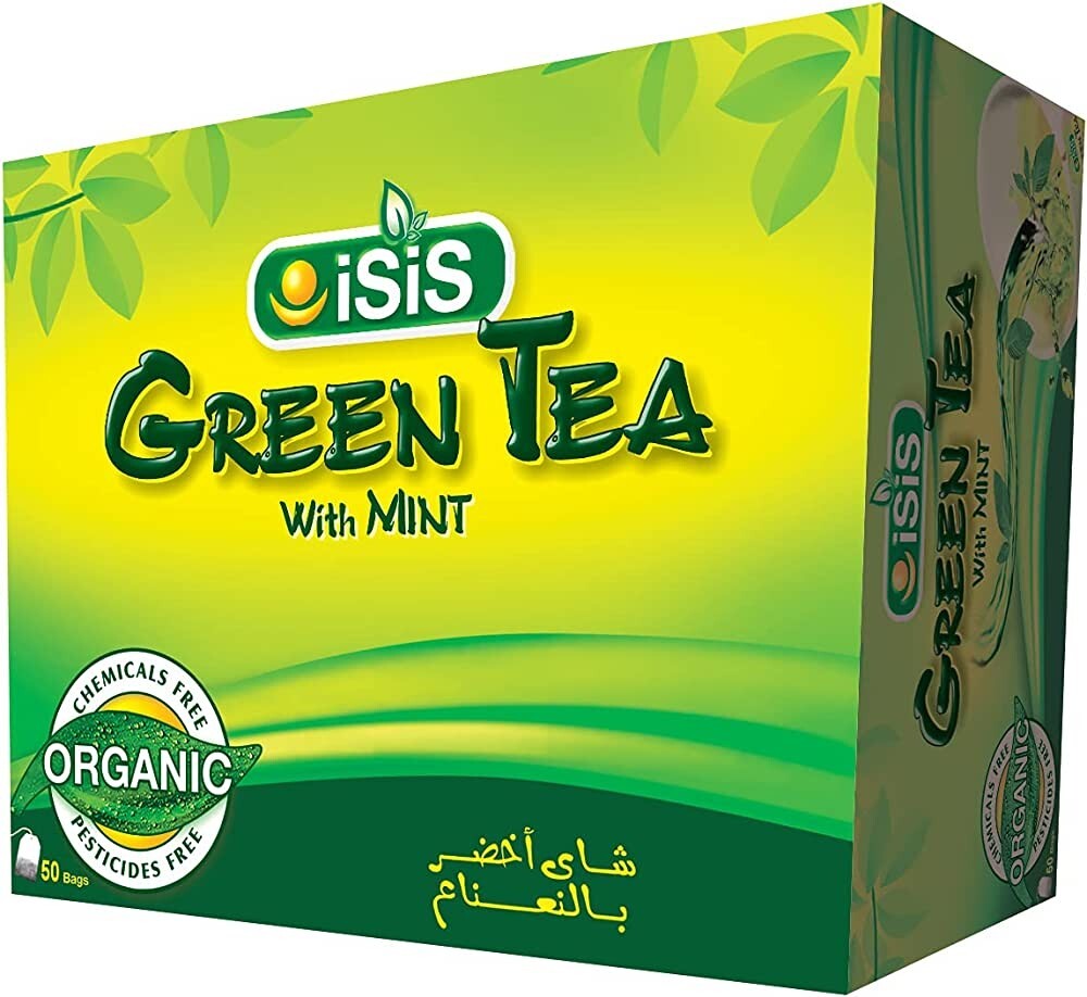 Isis 100% Organic Green Tea With Mint Drink Healthy Natural Herbal Tea 100 Bags0