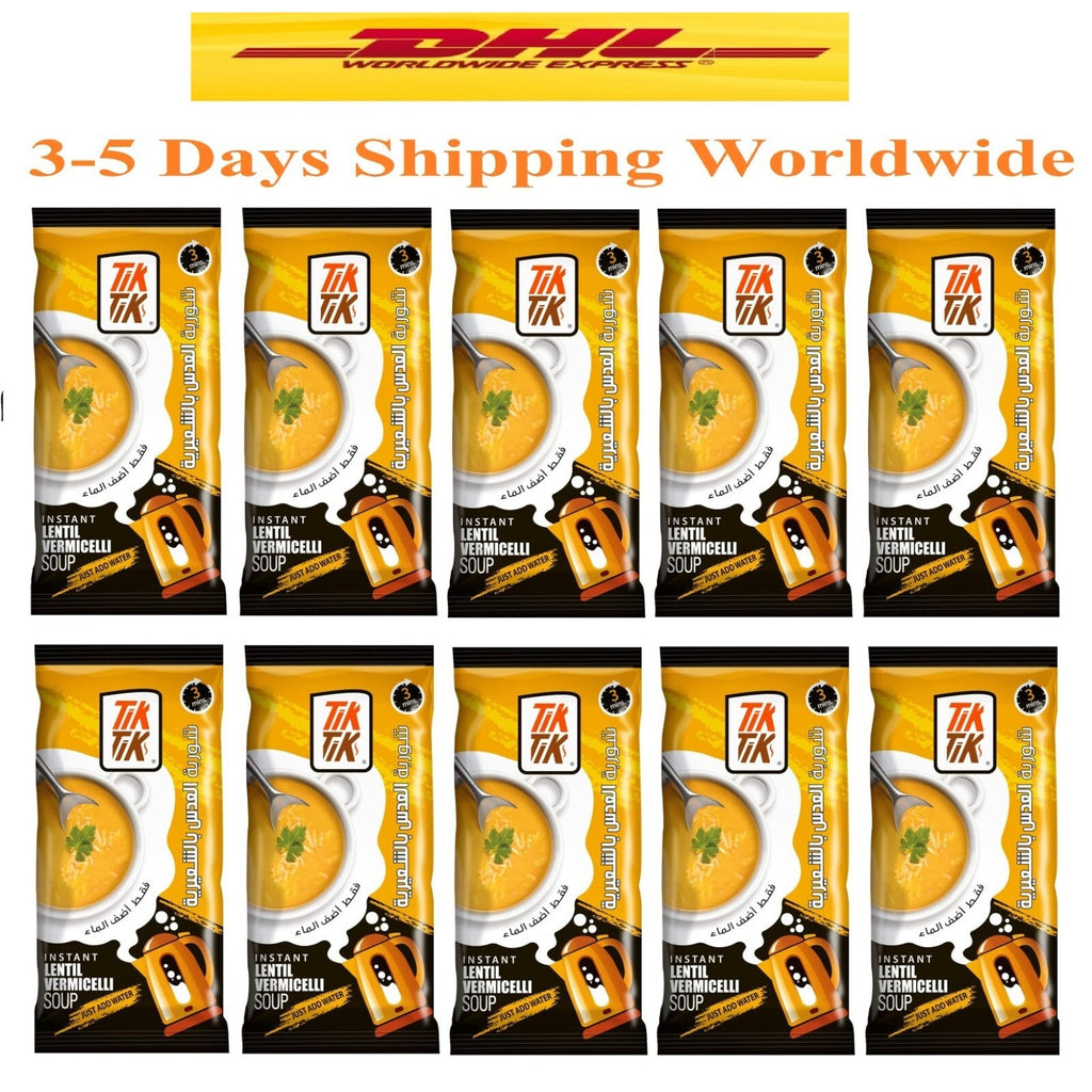 Tik Tik Instant Lentil Soup Vegetarian Halal vermicelli 10 Packs X 50g شوربة عدس0