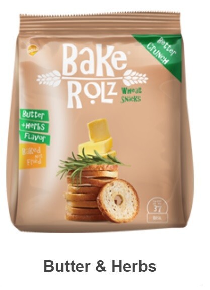 9 Pack Bake Rolz  40g BREAD CHIPS SNACKS CRISPY Healthy Backed 100% wheat5