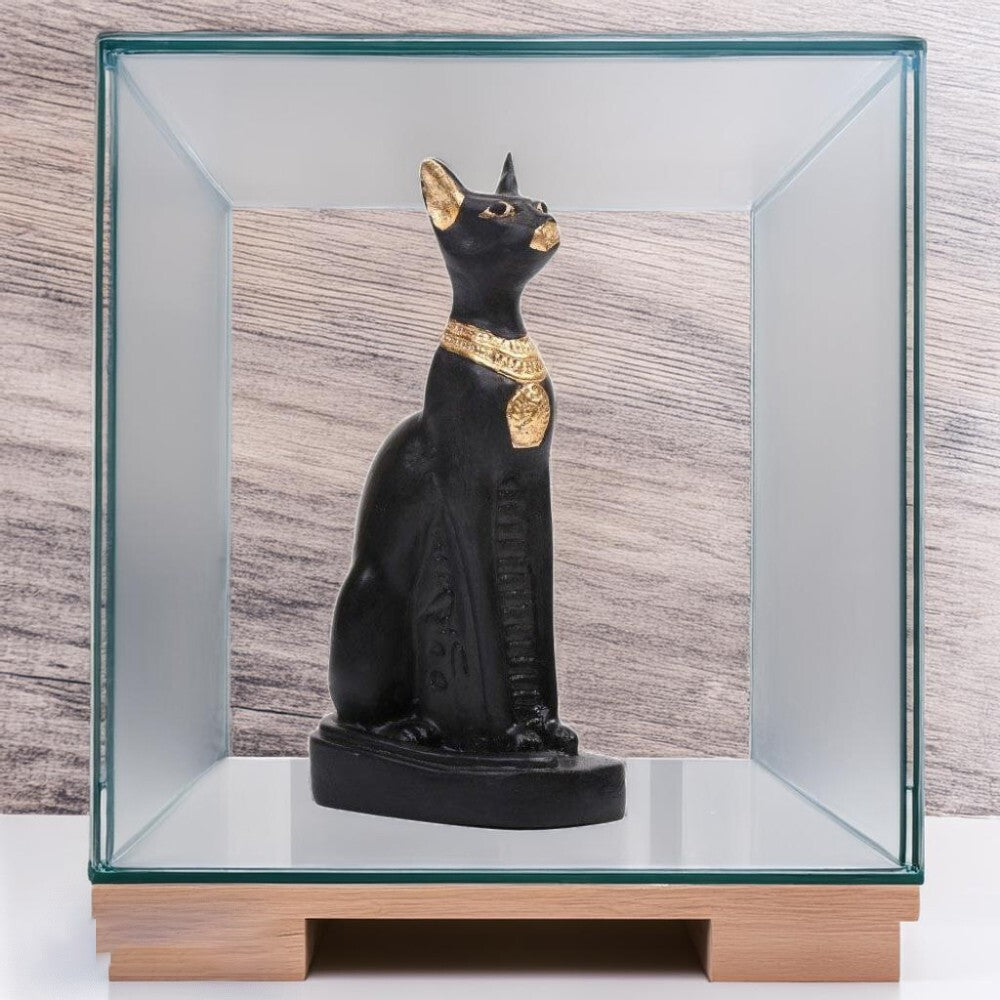Black Bastet Cat Ancient Egyptian Goddess Statue Museum Replica With Certificate0