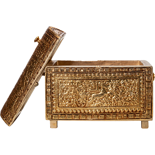 King Tut Jewelry Box Carved With Battle Scenes & Pharaonic Drawings Handmade2