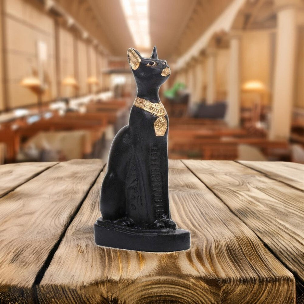 Black Bastet Cat Ancient Egyptian Goddess Statue Museum Replica With Certificate3
