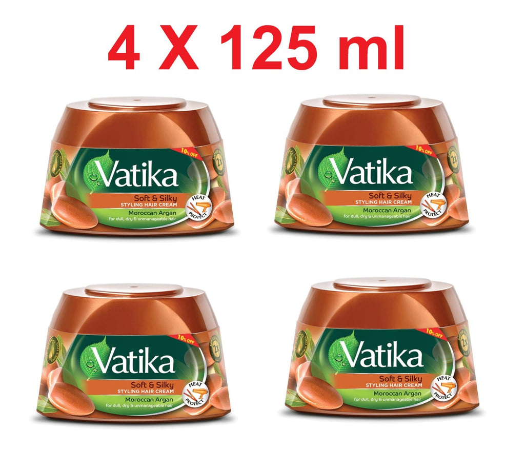 Vatika Silky Styling Hair Cream With Moroccan Argan For Dull Dry Hair 4X 125 ml0