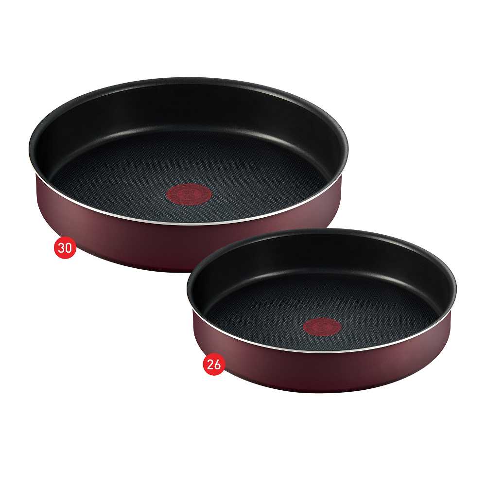 2 Tefal Armatal Round Deep Oven Trays Non Stick Coated In France 30, 26 cm0