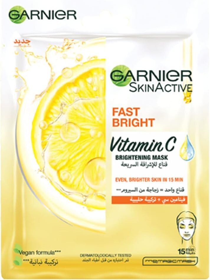 6X Garnier SkinActive Fast Brightening Tissue Mask with Vitamin C 15 min Effect1