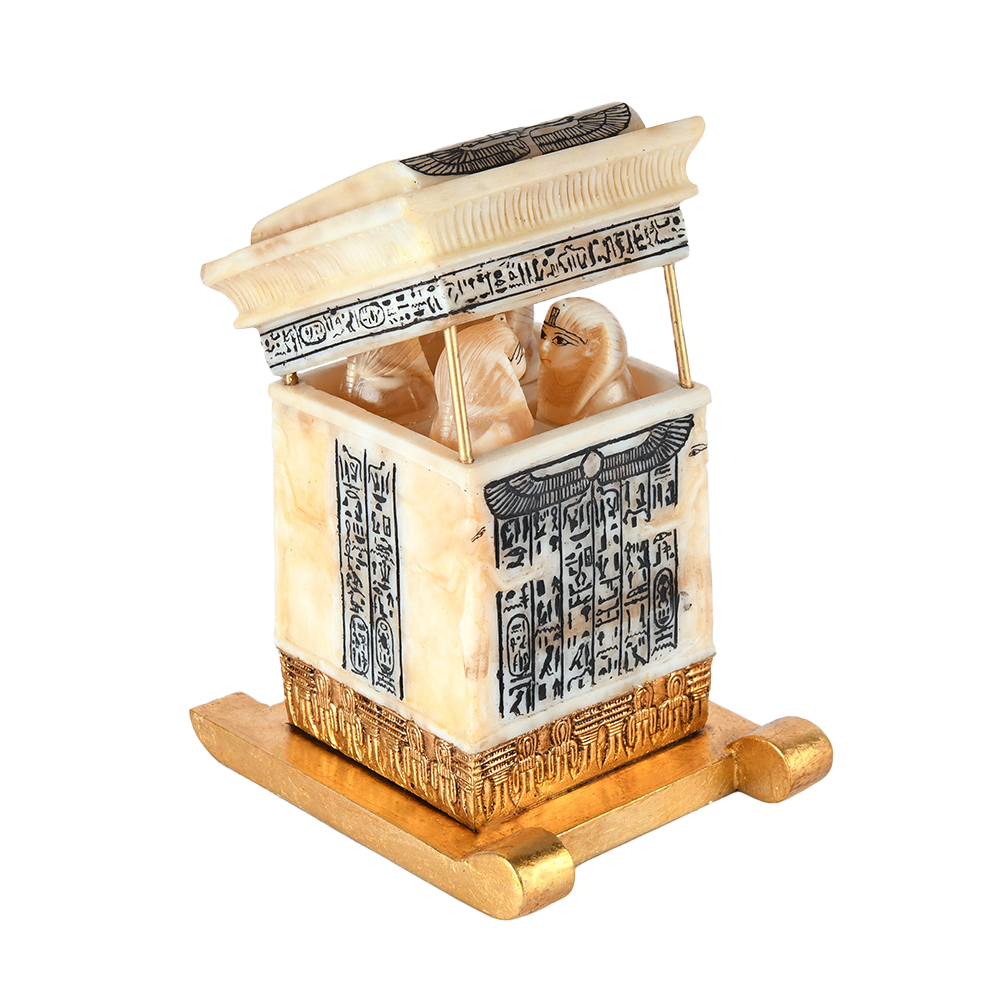 Alabaster  Canopic Shrine of Tutankhamun Handmade Masterpiece Museum Replica0