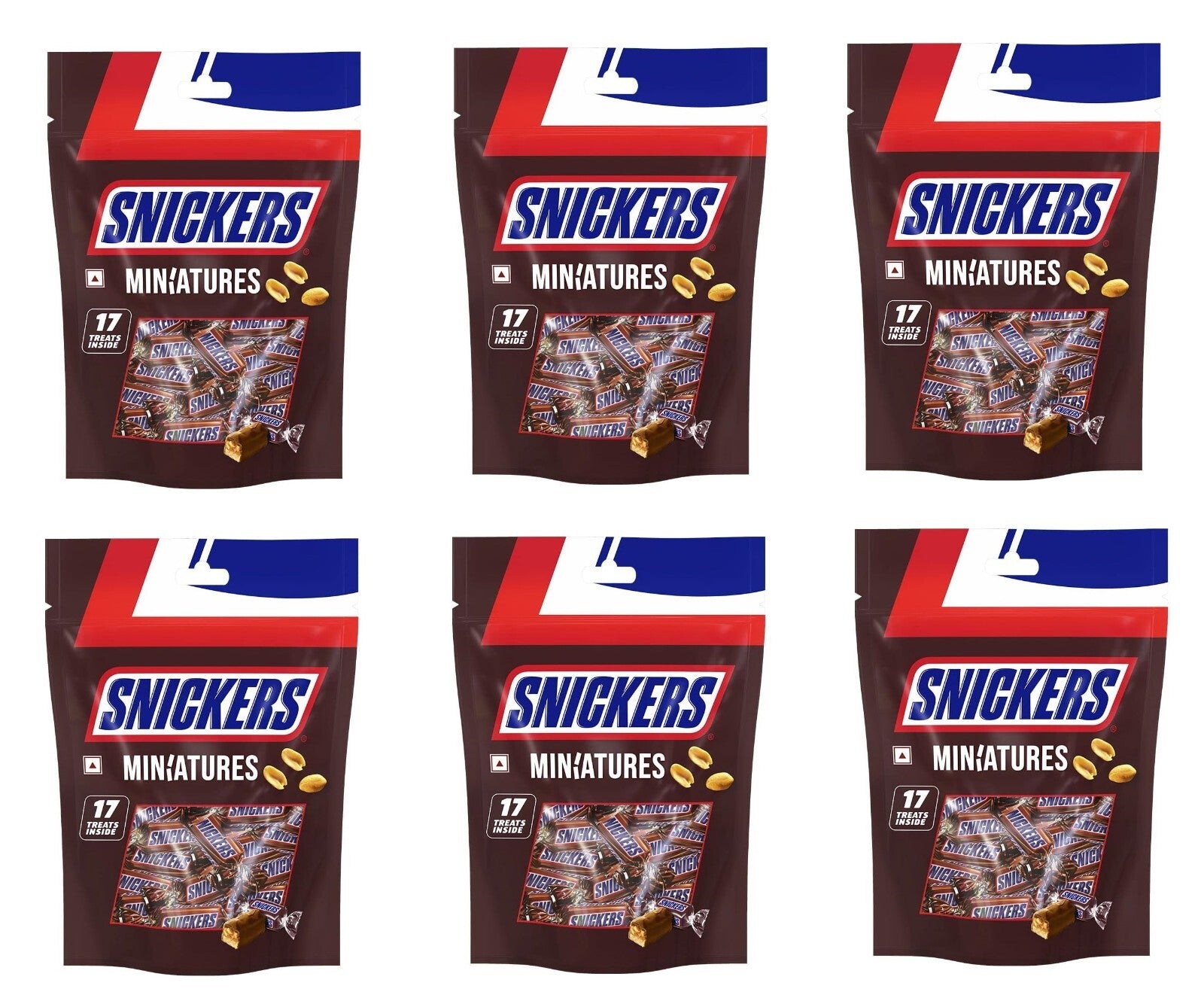 6 X Snickers Miniatures Peanuts Milk Chocolate 150 g Sweet Snack Fast Shipping0