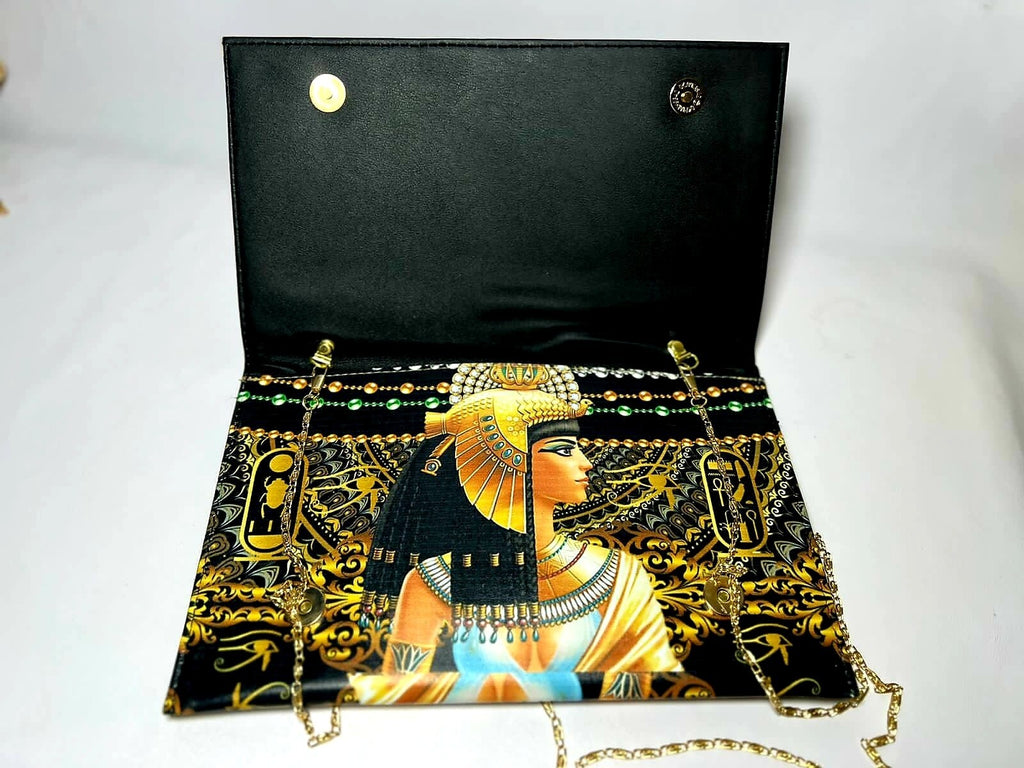 Queen Cleopatra Portefeuille Printed Leather Women Portfolio Egyptian Purse1