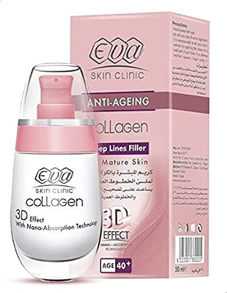 2X Eva Skin Anti Aging Collagen Cream Deep Lines Filler 3D Effect 50 ml Age 40+3