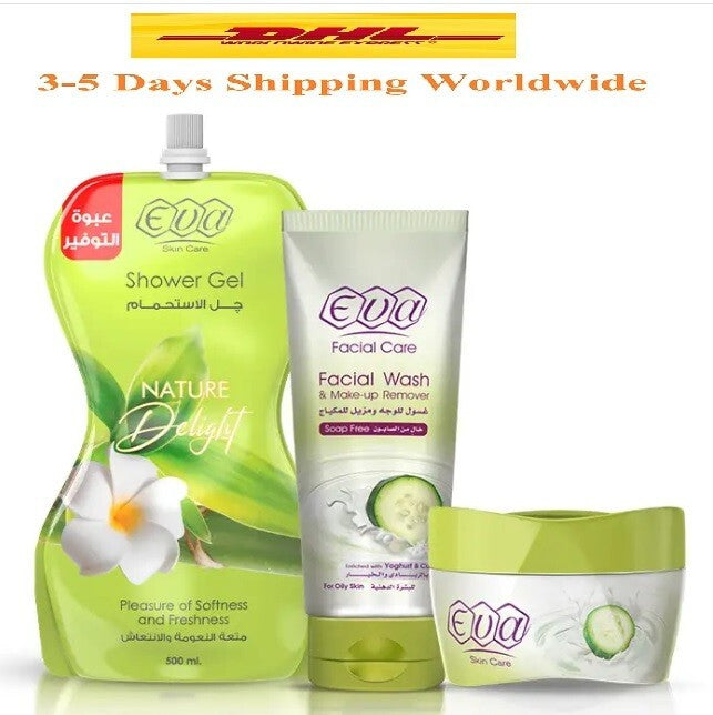 Eva Skin Care Face &Body Kit For Oily Skin Shower Gel Facial Wash& Skin Cream0