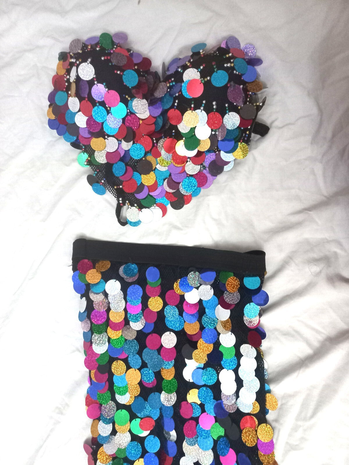 Egyptian Professional Belly dance Costume Fully Embroidered With Colorful Coins5