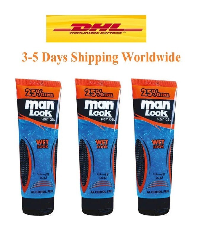 3 Pcs Man Look Men Hair Gel Wet Look Alcohol Free 750 ml  26.4 oz Fast Shipping0