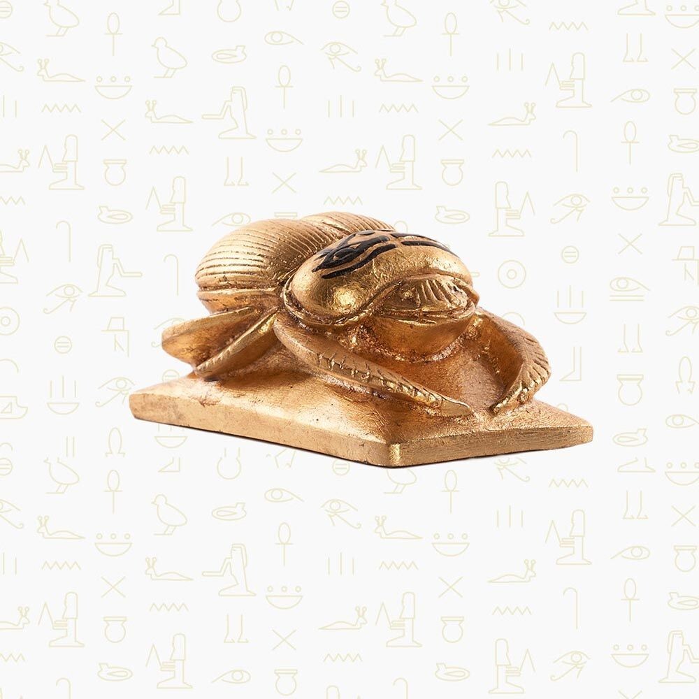 Ancient Egyptian Golden Scarab Figure Pharaonic Gift Authenticity Certificate0