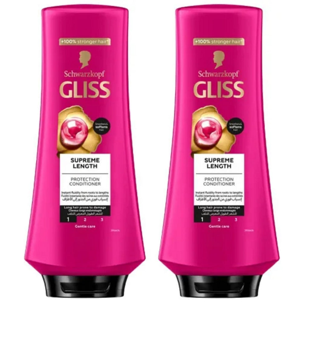 SCHWARZKOPF Gliss Hair Conditioner For Supreme Hair Length 100% Stronger Hair 2P0