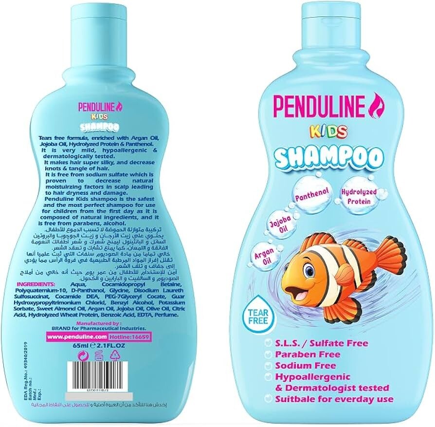 3x Penduline Shampoo For Kids Safe Tear Free & Natural Ingredients 250 ml3