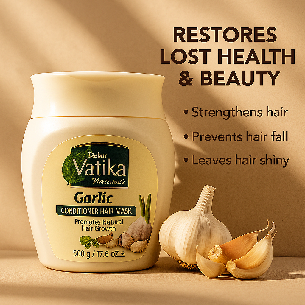 Vatika Hair Conditioner Cream With Garlic For Natural Hair Growth 2 Box X 500 ml6