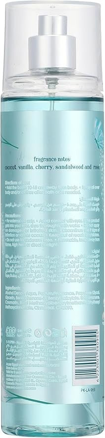 2 Eva Skin Care Senses Body Splash Cozy Dream Sherry coconut Rose Fragrance 240m1