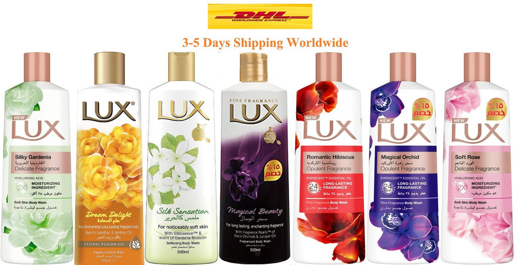 7 Packs Lux Shower Gel Different Fragrance Body Wash Bathing Liquid Soap 500 ml0