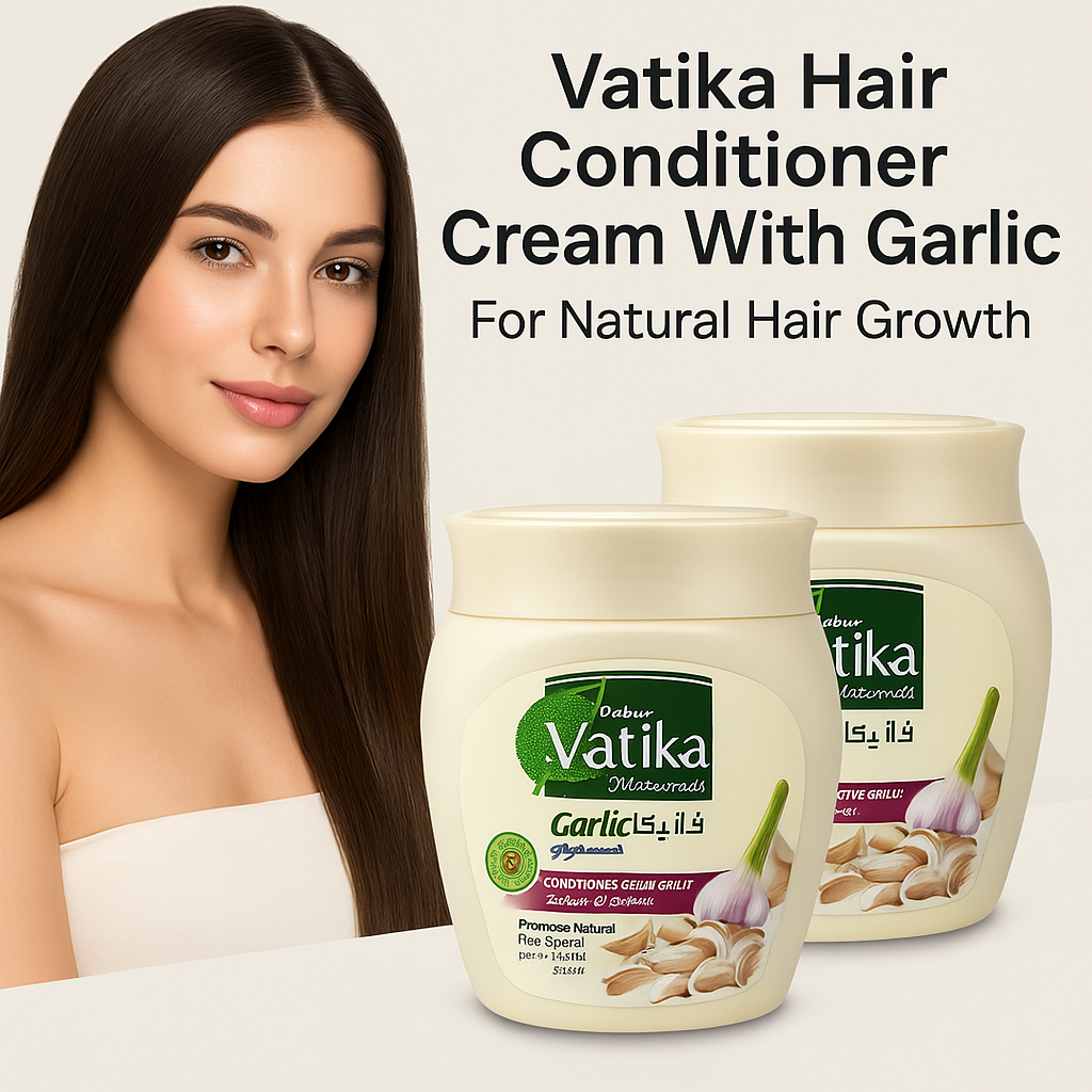 Vatika Hair Conditioner Cream With Garlic For Natural Hair Growth 2 Box X 500 ml0