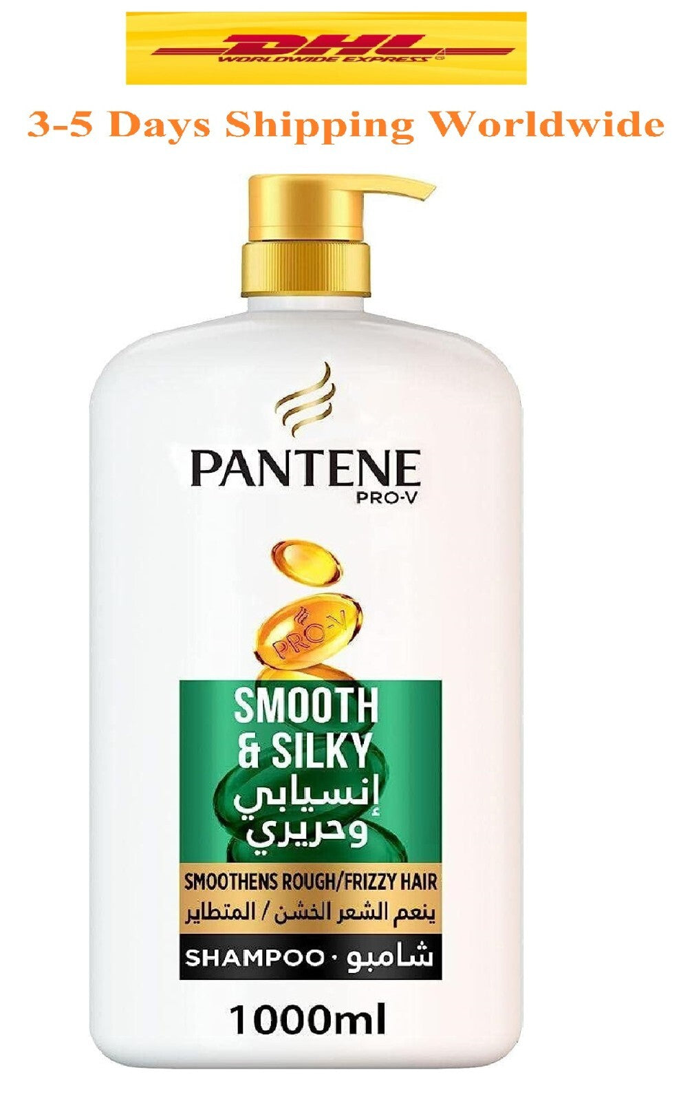 Pantene Pro V Smooth & Silky Hair Shampoo Smoothens Rough & Frizzy Hair 1000 ml0