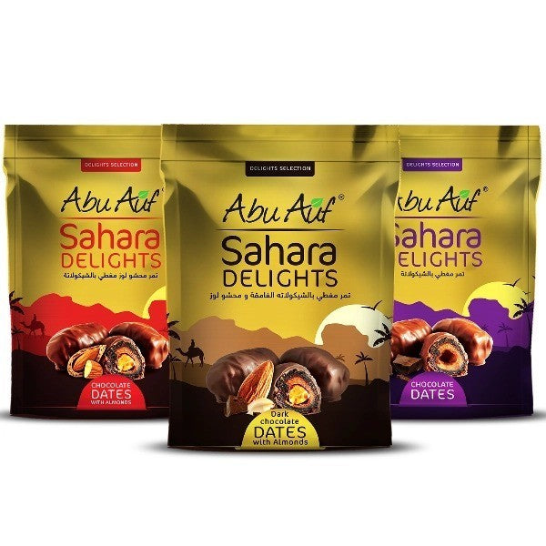 Abu Auf Chocolate Dates 3 Flavors With Almond, Dark Chocolate, &Plain 3 X 300 gm0