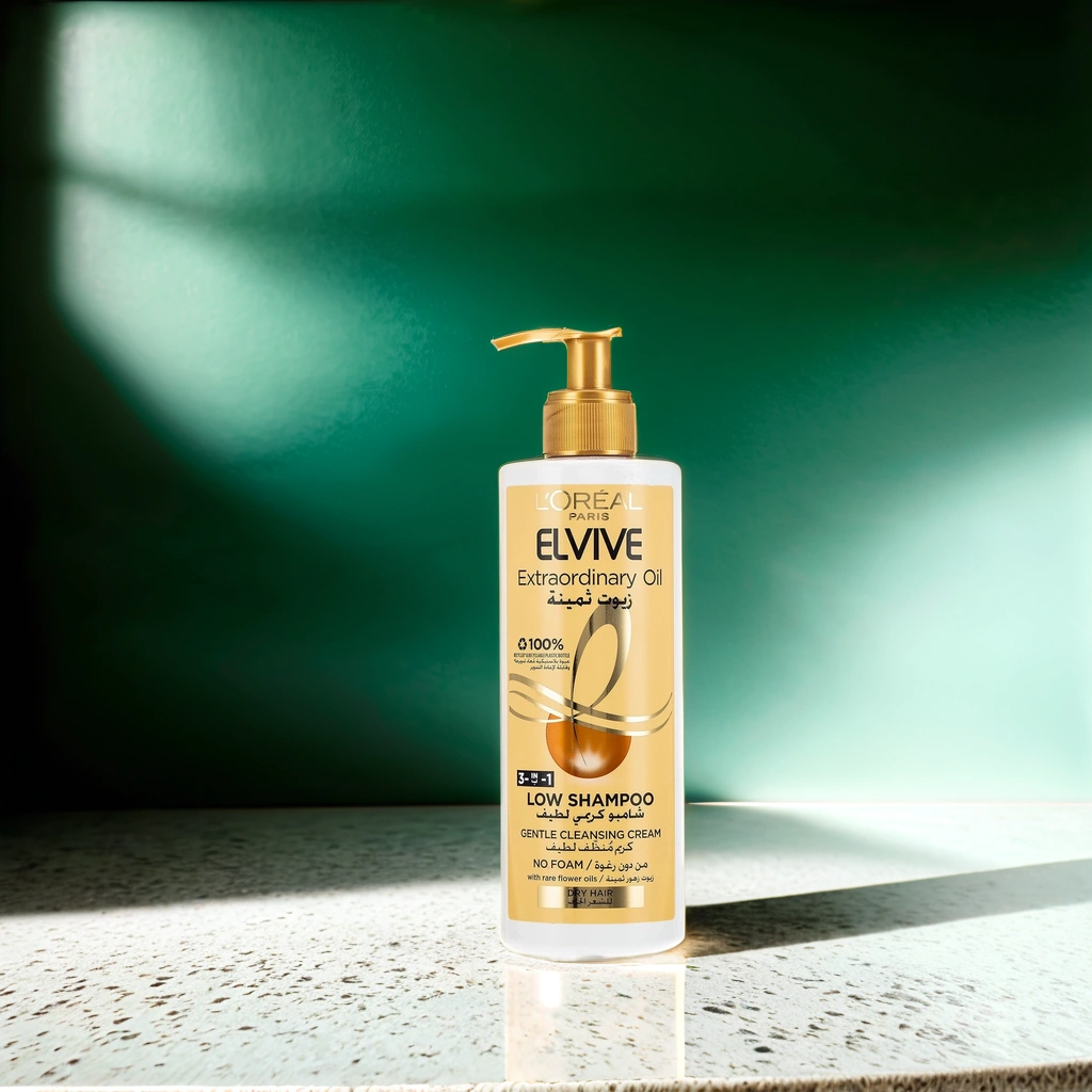 3X L'Oréal Paris Elvive Extraordinary Oil Low Shampoo No Foam For Dry Hair 400 m7