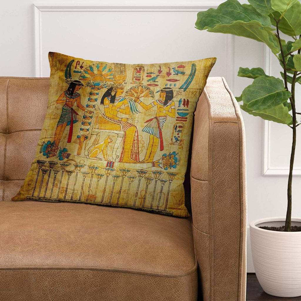 2 Ancient Egyptian Print Pillow Case Papyrus Square Pillow Cover Decorative1