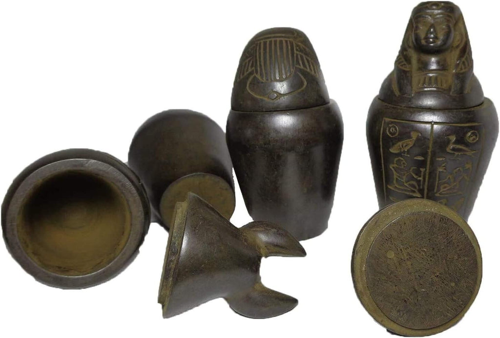 Ancient Egyptian Canopic Jars Set of 4 Handcrafted Canopy Jar Sons Of God Horus1