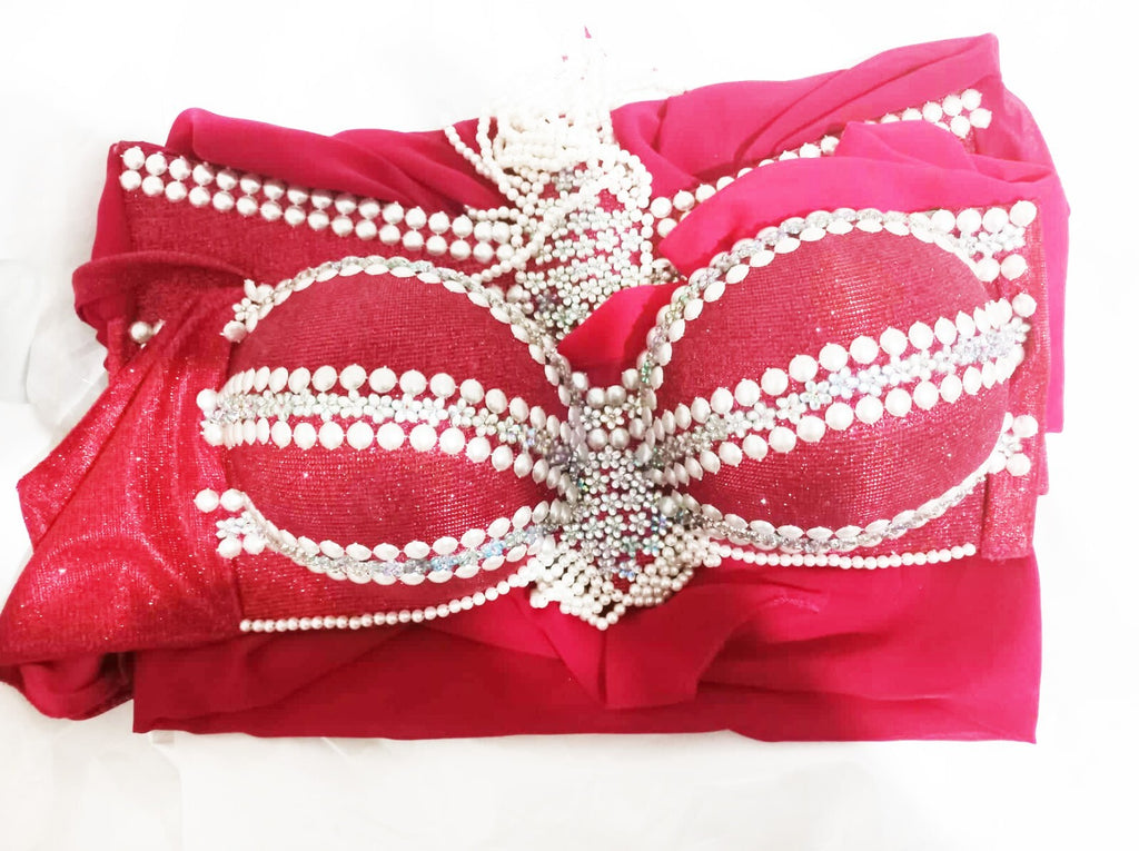 Professional Red Belly Dance Costume Traditional Egyptian Style Skirt Bra& Scarf6