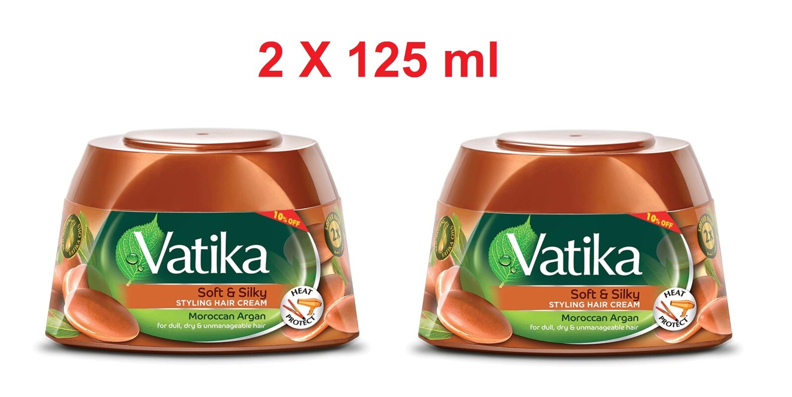 Vatika Soft& Silky Styling Hair Cream With Moroccan Argan Dull Dry Hair 2X125 ml0