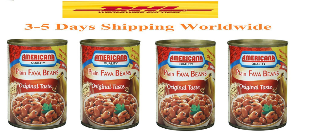 4 Cans Cooked Plain Fava Beans Egyptian Original Taste 3.5 Ib فول مدمس جاهز0