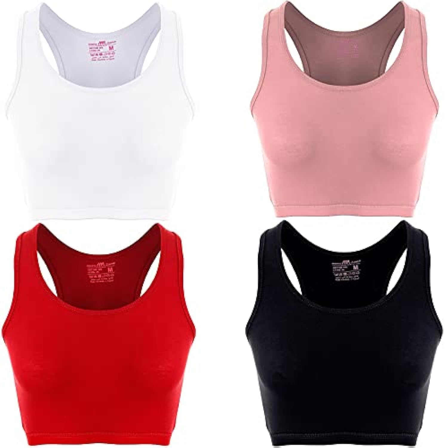 Solid Bra for Women, Set of 4 3XL