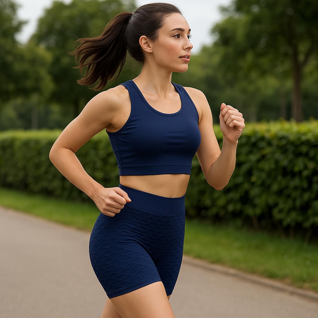 MEZA Women's High Waist Shorts Wave Pattern High Waist Yoga Shorts for Women Girls