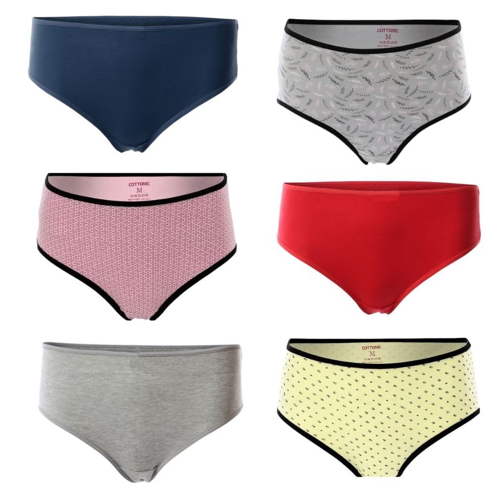 Cottonil Pack of 6 Cottonila Midi Panties Underwear for Women