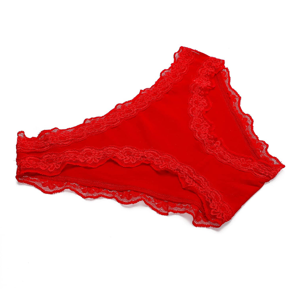 Set OF (3) Cotton Panties Dantel - Multicolor