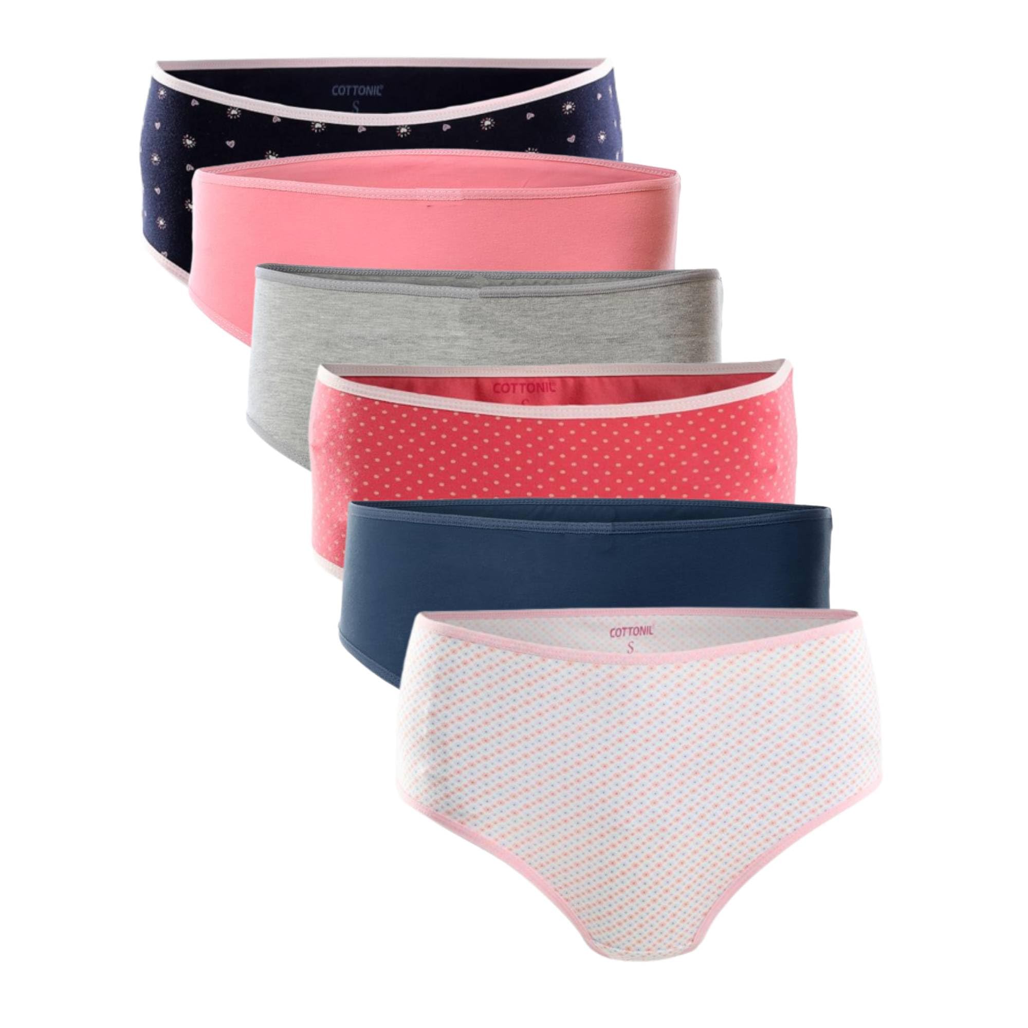 Cottonil Pack of 6 Cottonila Midi Panties Underwear for Women