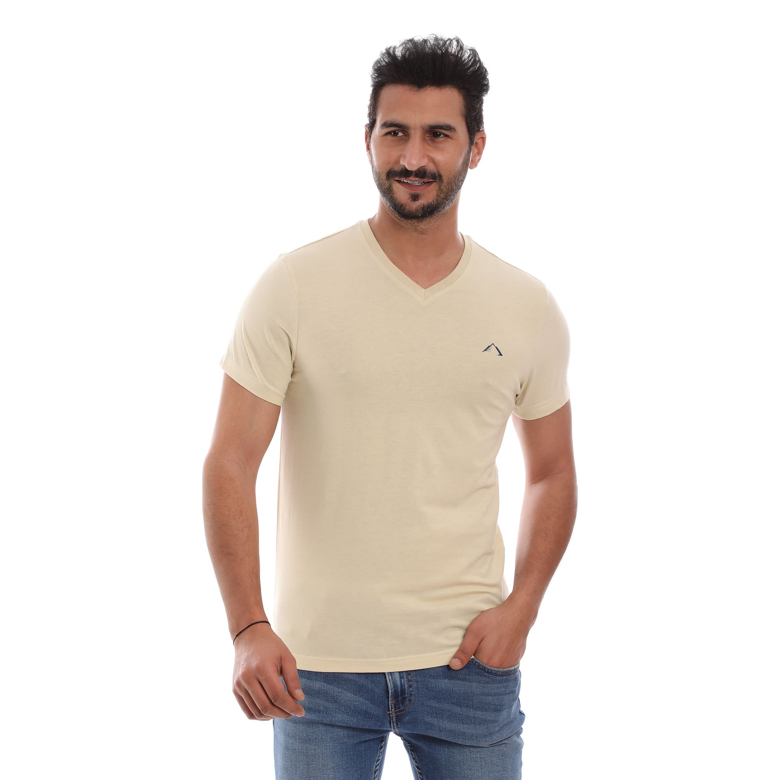 Cleocotton Mens V-Neck Logo T-Shirt (pack of 3)