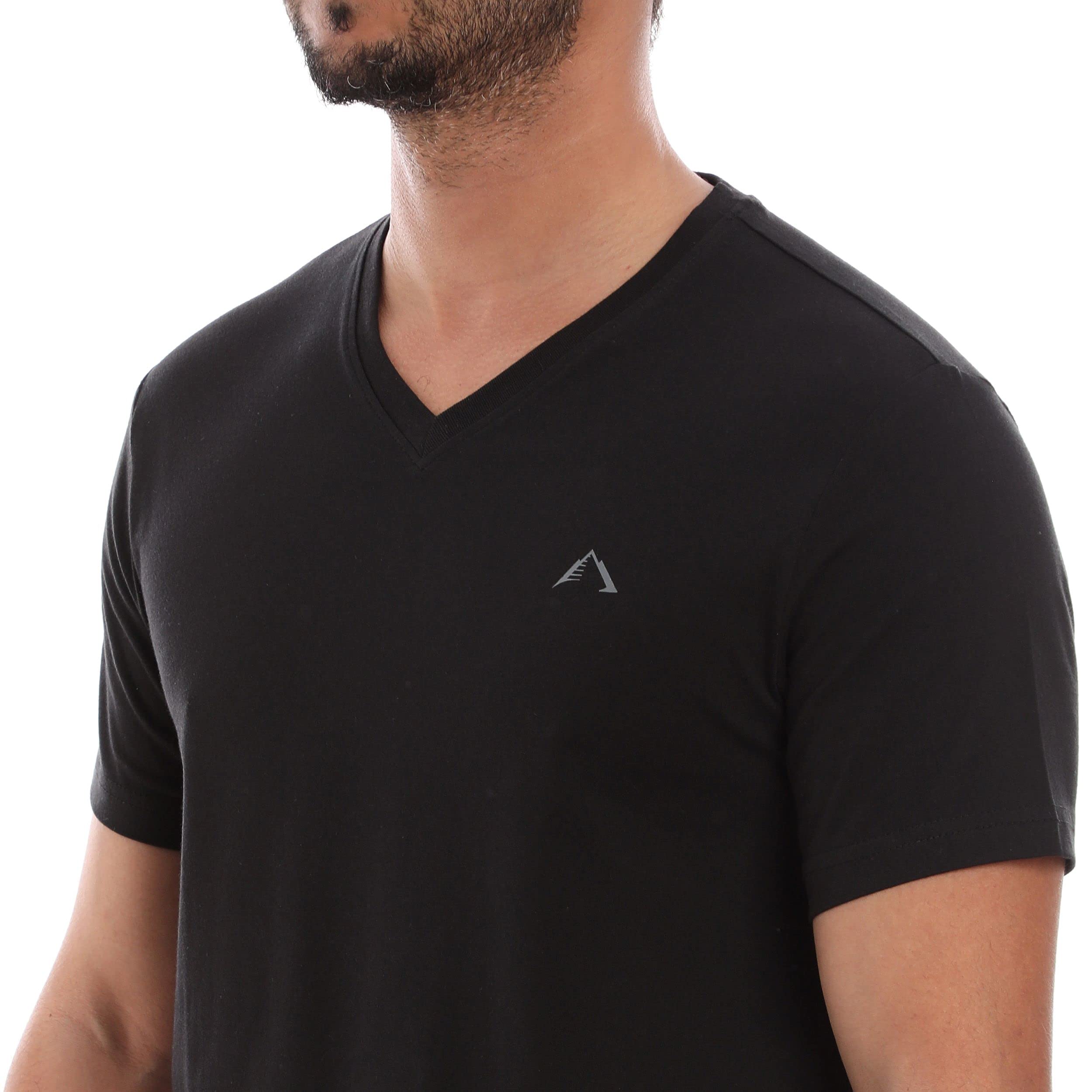 Cleocotton Mens V-Neck Logo T-Shirt (pack of 3)