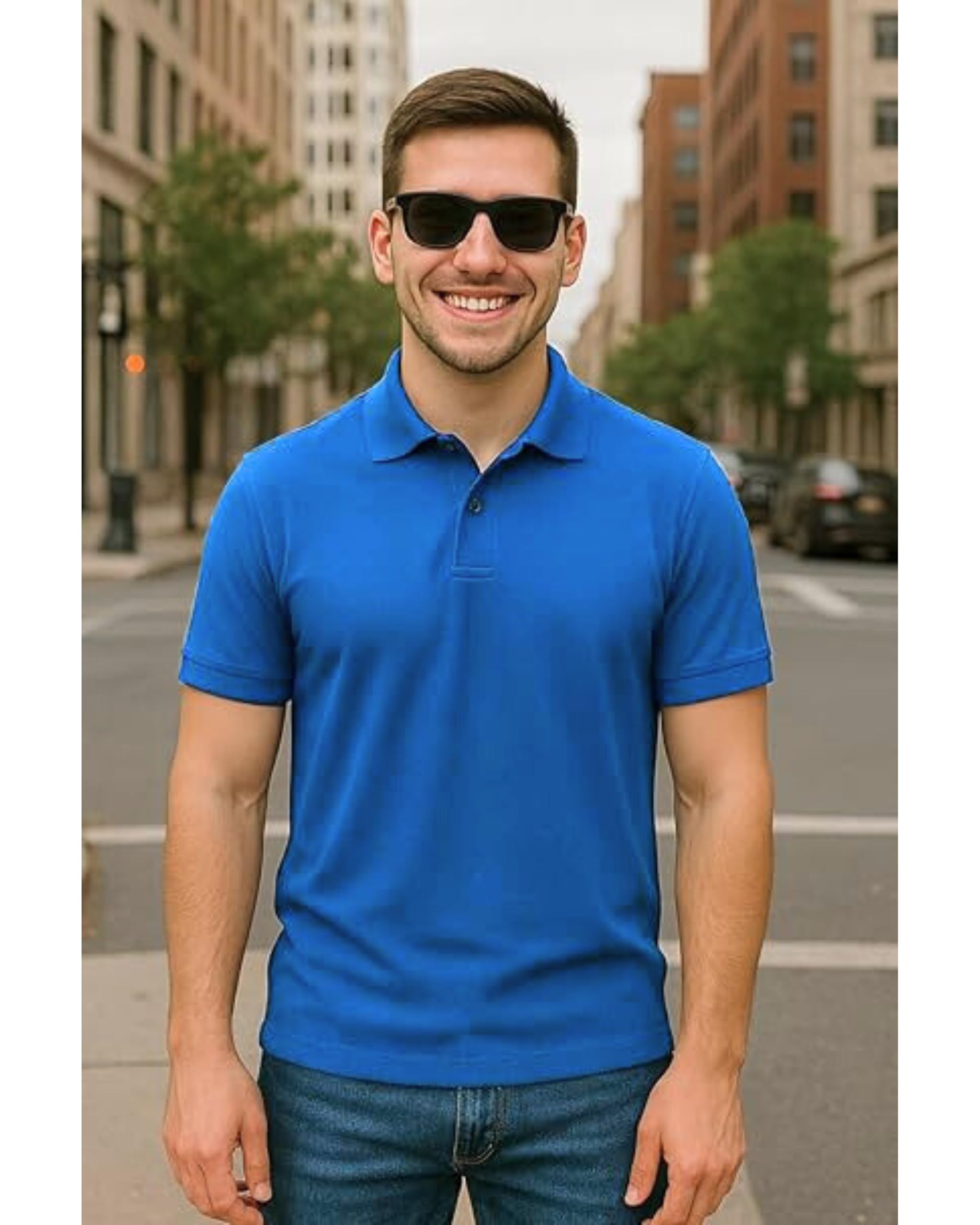 Men's Fashion Polo Shirt Stylish Comfortable Fit All Time Casual Solid Classic Youth Men Polo Shirt.