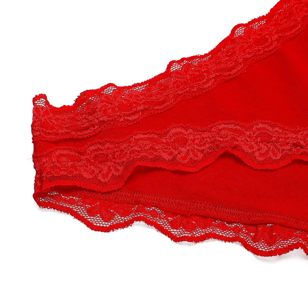 Set OF (3) Cotton Panties Dantel - Multicolor